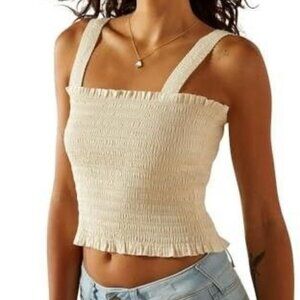 Ariat Women's Darla Smocked Sleeveless Tank Top Vanilla Ice 10059098